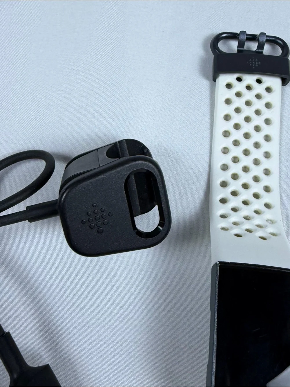 Fitbit Charge 3 Series with White Sport Band with USB Charger